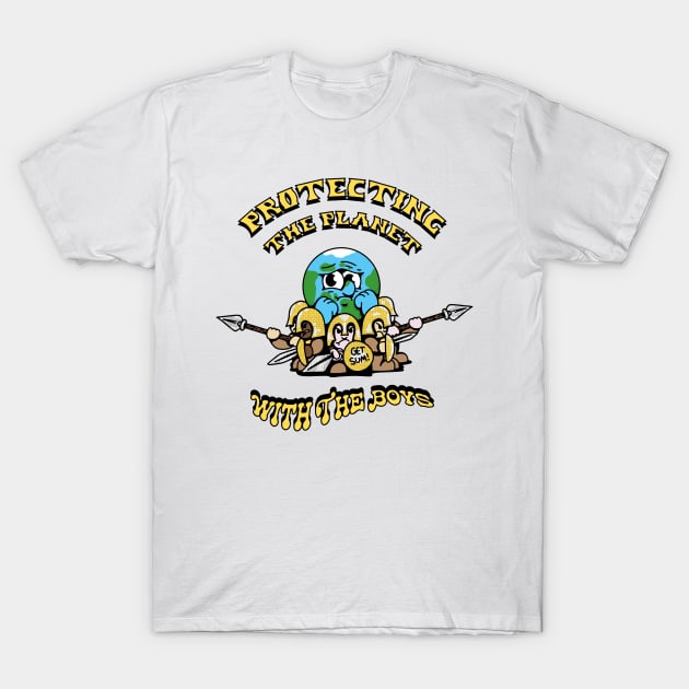 Protecting the Planet with the Boys T-Shirt by falsetoothart